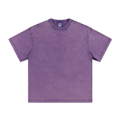 Men's summer American youth fashion brand heavy all neckline cotton short sleeve loose trend T-shirt men