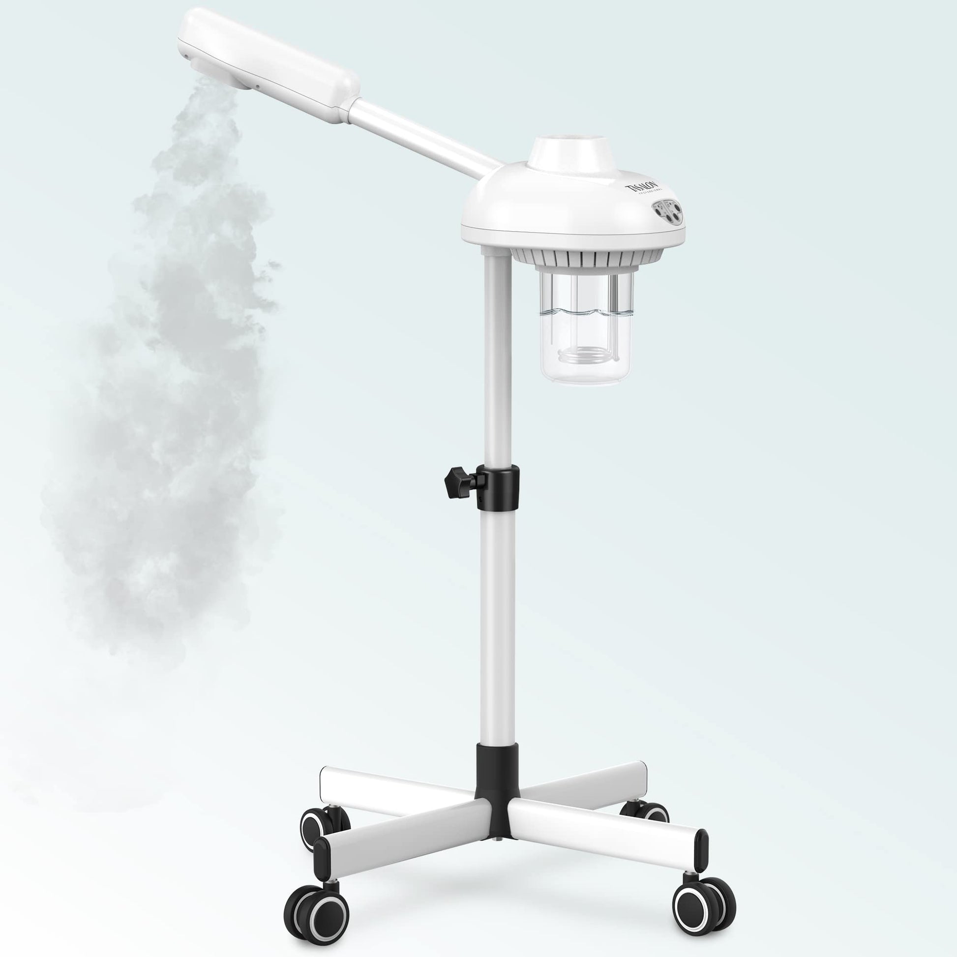 Professional Facial Steamer on Wheels Hot Ozone Face Steamer for Facial Esthetician Steamer for Salon Beauty and Spa Mist Face Steamer for Facial Deep Cleaning Skin Care Equipment- White by Anti Spier