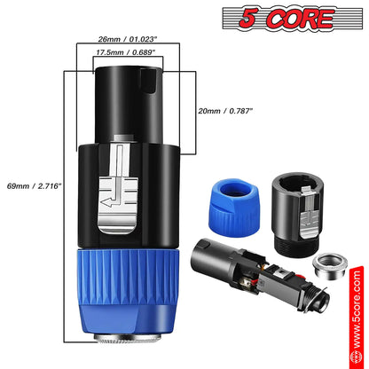 5 Core Speakon Adapter High Quality Audio Jack Male Audio Pin Speaker Adapter Connector