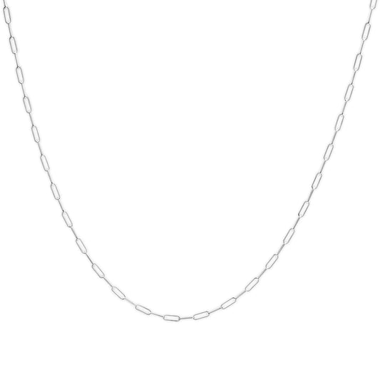 Unisex Solid 14K Gold 2.5mm Paperclip Chain Necklace - Anti Spier 