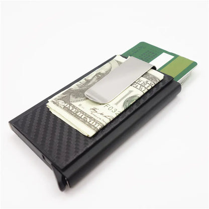 Aluminum Alloy RFID Wallet with Carbon Fiber Card Case