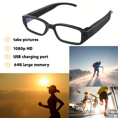 1pc Smart Glasses Camera 1080P Digital Video Recorder Action Camera for Traveling, Camping & Outdoor Activities, Adventure Gear, Modern Eyewear, Functional Design, Travel Recording, Compact Design, High quality Lens, Content Creators