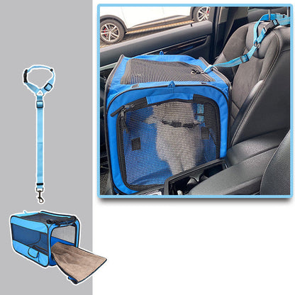 Pet Travel Carrier Bag Portable Pet Bag Folding Fabric Pet Carrier Travel Carrier Bag For Pet Cage With Locking Safety Zippers by Pet Zen