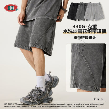 BE men's summer trade trend brand fried snow woven casual pants loose sports shorts men