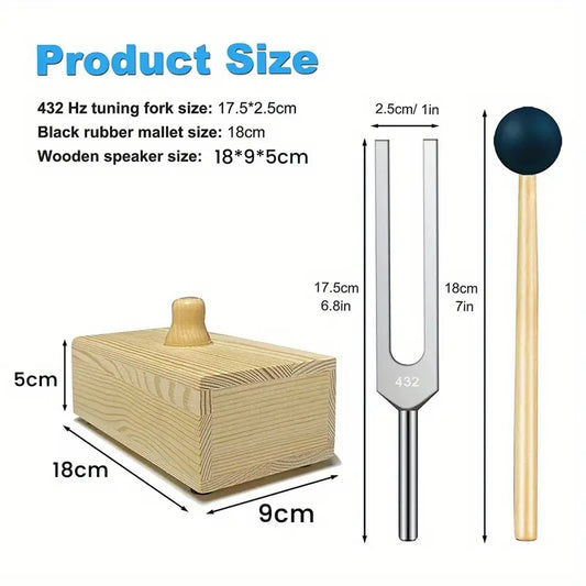 432Hz Tuning Fork with Resonance Box, for Sound Healing, Tuning Fork Resonance Teaching, Hearing Tests, Meditation