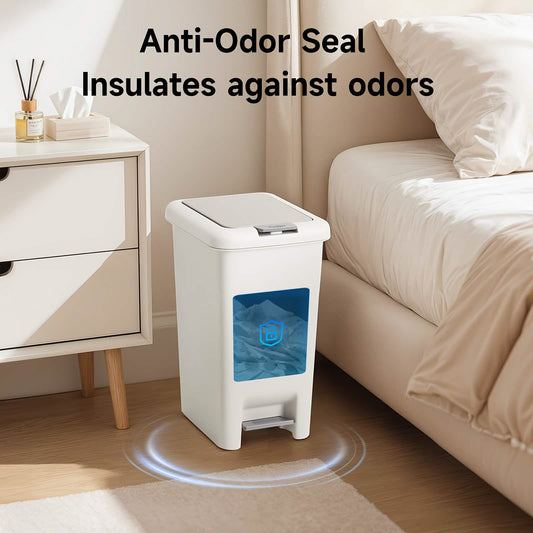 20L Oval Trash Can – Quiet Press-Top Lid with Foot Pedal by DailySale