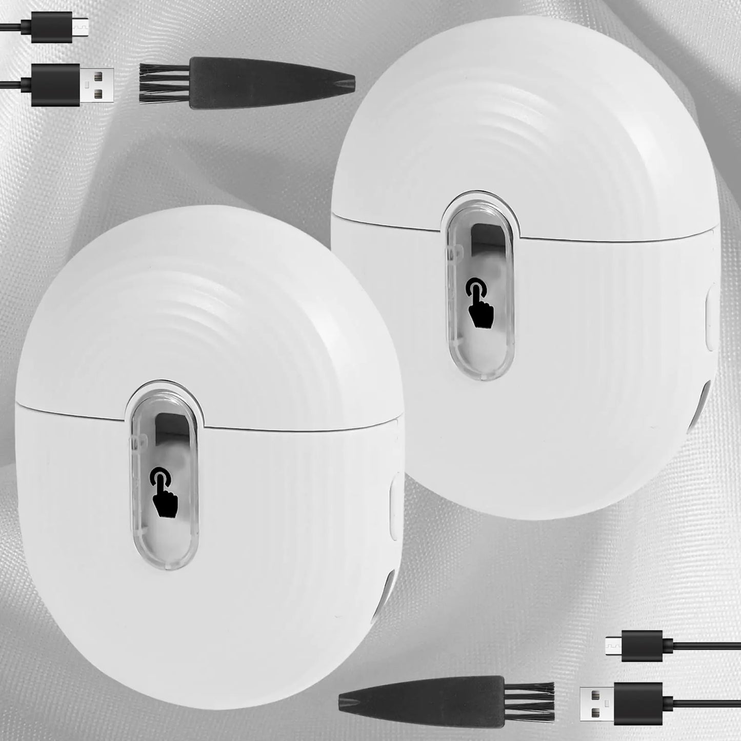 Electric Nail Clipper with Light&2 SpeedsNail Clippers with Nail Scraps BoxPortable Nail ClippersRechargeable Nail Cutter Safety Fingernail Trimmer for Baby (2 Pcs of White)