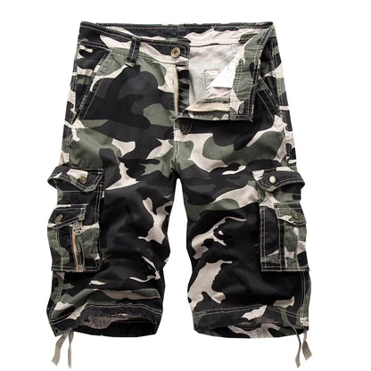 Men's Plus Size Camouflage Multi-pocket Overalls Shorts