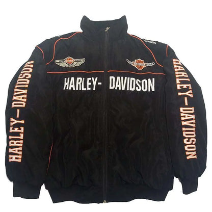 F1 Motorcycle Racing Jacket with Vintage Embroidery