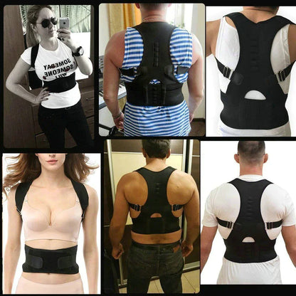 Posture Corrector Support Magnetic Back Shoulder Brace Belt Band For Men Women - Anti Spier 