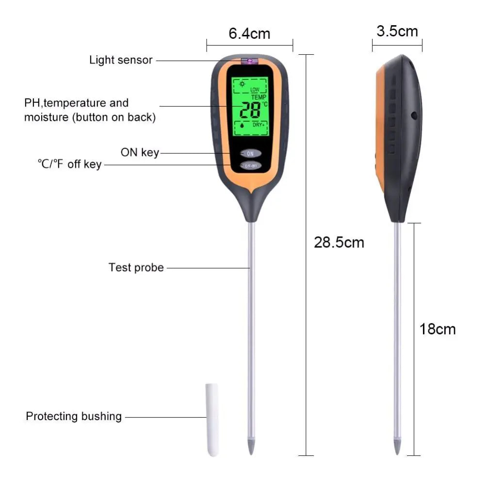 Soil Moisture and pH Meter Testing Instrument