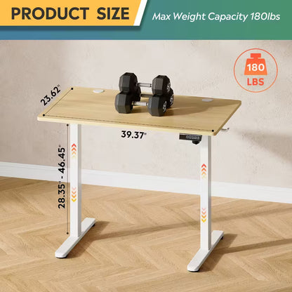 Electric Sit to Stand Desk with 3 Memory Presets, Adjustable Height Stand up Desk, Height Adjustable Standing Computer Desk for Home Office, 40/ 55/ 63/ 71 Inches, Ergonomic Workspace, Workspace Furniture, Sleek Design, Modern Desk