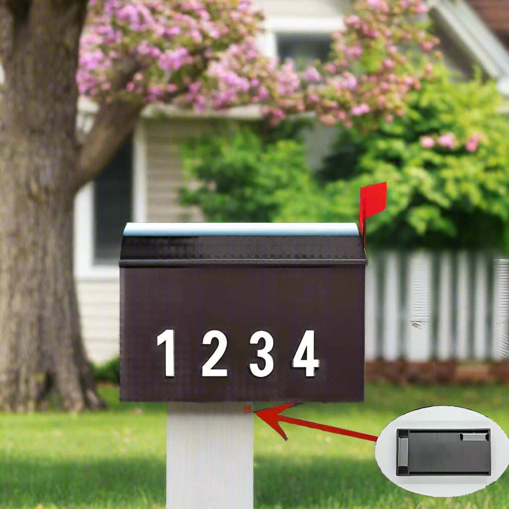 Mailbox with numbers on a house exterior