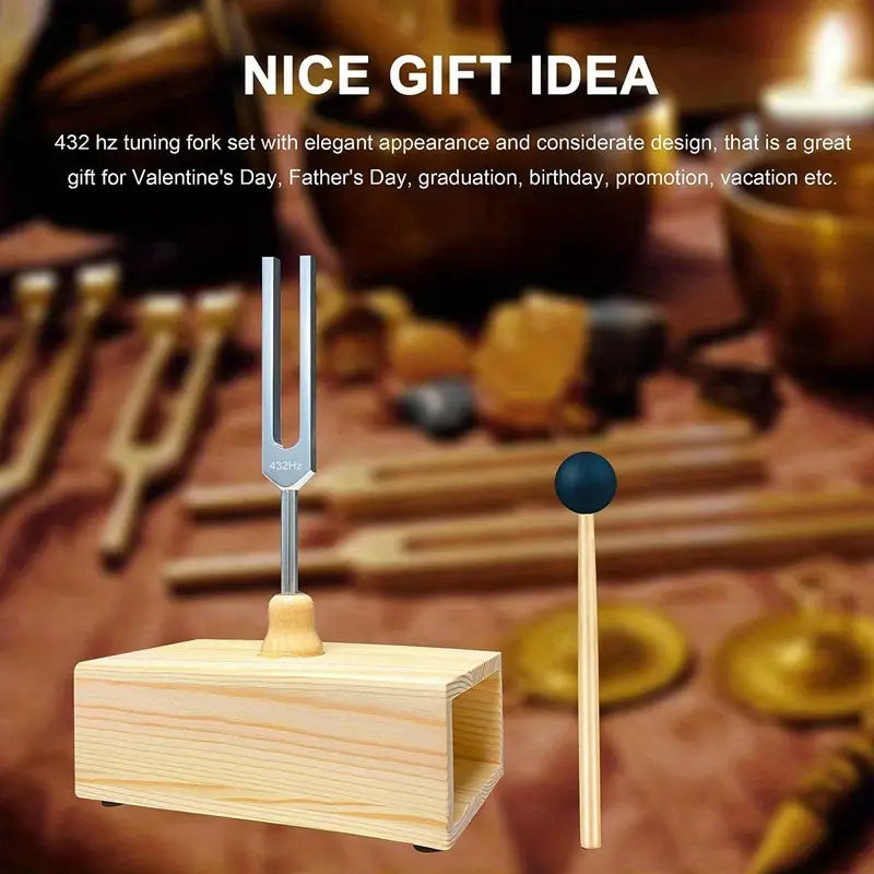 432Hz Tuning Fork with Resonance Box, for Sound Healing, Tuning Fork Resonance Teaching, Hearing Tests, Meditation