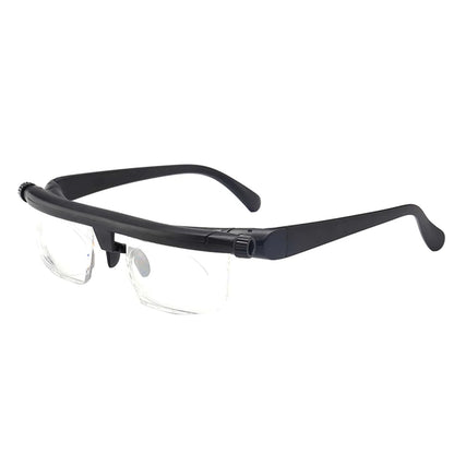 Dial Adjustable Glasses Variable Focus For Reading Distance Vision Eyeglasses US