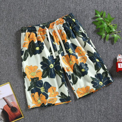Quarter pants Men's summer beach pants Men's casual running shorts Men's 5 straight leg pants trend