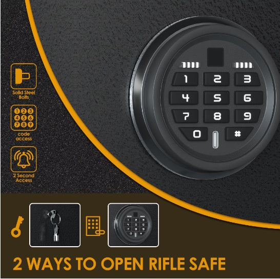 Home Rifle And Pistols Gun Safe With LED Light And Alarm System