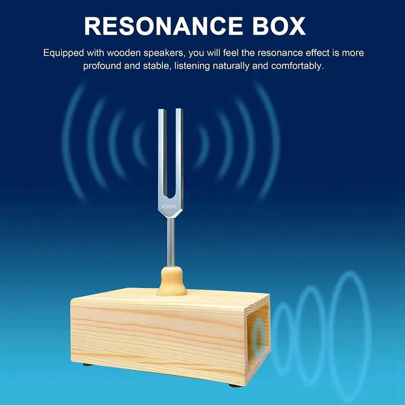 432Hz Tuning Fork with Resonance Box, for Sound Healing, Tuning Fork Resonance Teaching, Hearing Tests, Meditation