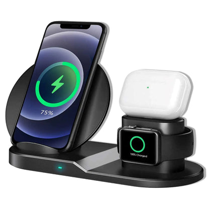 5 Core Wireless Charging Station  10W 3 in 1 Fast Phone Watch Earpod Wireless Charging Stand