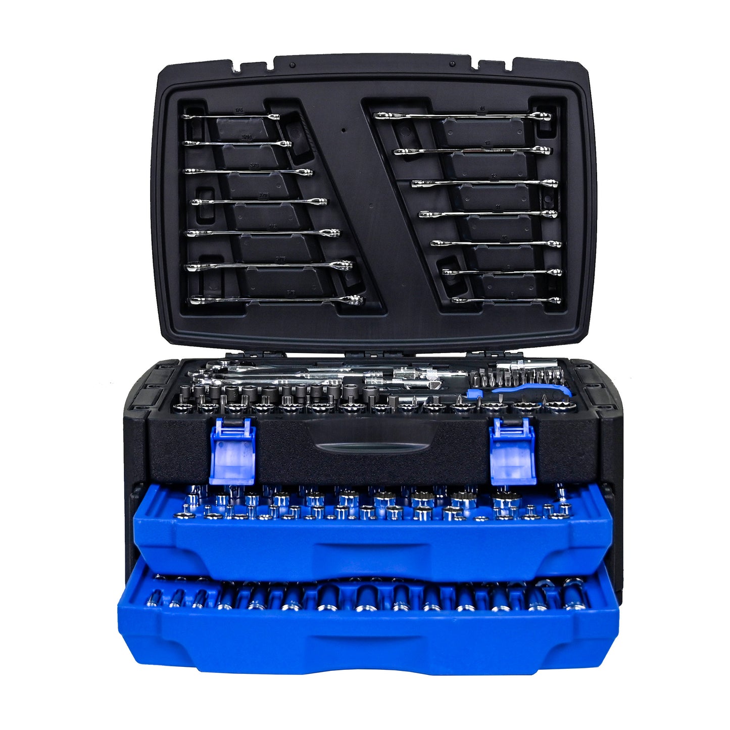 Black Hand Tool Box With Toolset 266Pcs