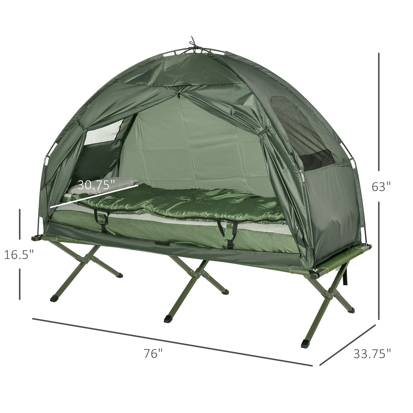 All-in-One Folding Camping Cots for Adults,Portable Single Sleeping Cot Camping Bed by Dropsure
