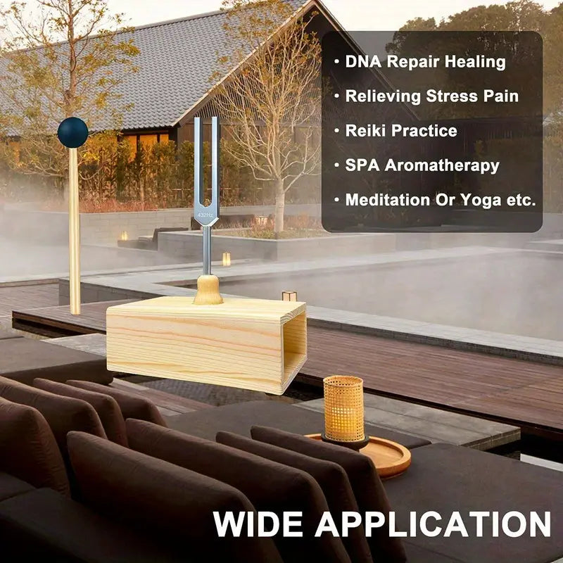 432Hz Tuning Fork with Resonance Box, for Sound Healing, Tuning Fork Resonance Teaching, Hearing Tests, Meditation