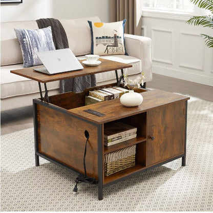 Height-adjustable Coffee Table, Multi-purpose Coffee Table With Hidden Compartments, Modern Height-adjustable Dining Table