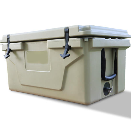 Khaki color ice cooler box 65QT camping ice chest beer box outdoor fishing cooler by Dropsure