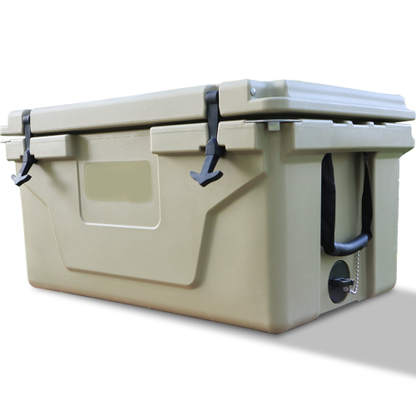 Khaki color ice cooler box 65QT camping ice chest beer box outdoor fishing cooler by Dropsure