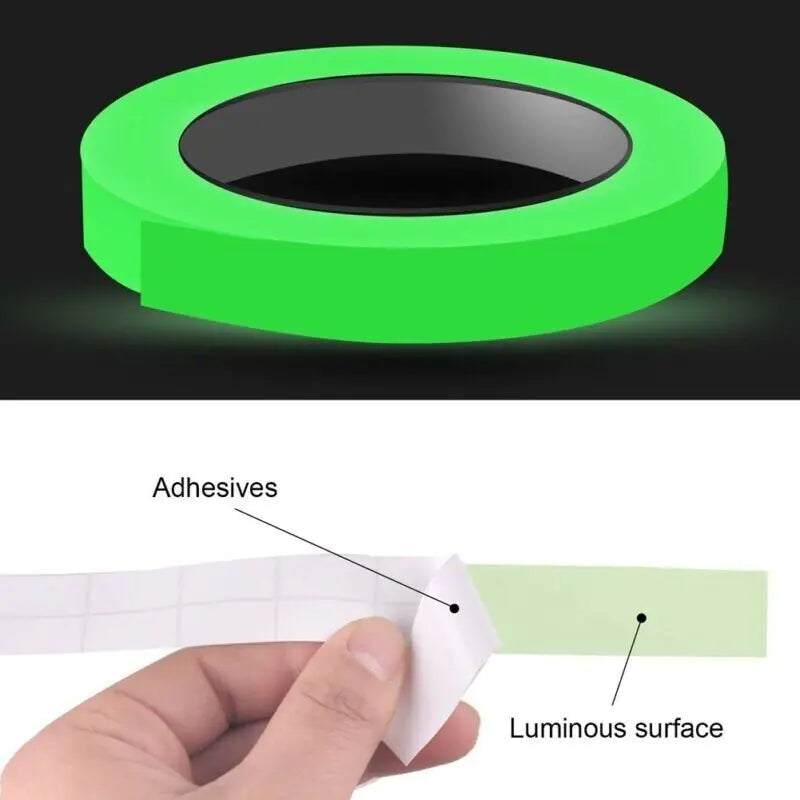 2PC Luminous Tape Self Adhesive Glow In The Dark Wall Sticker Fluorescent Light