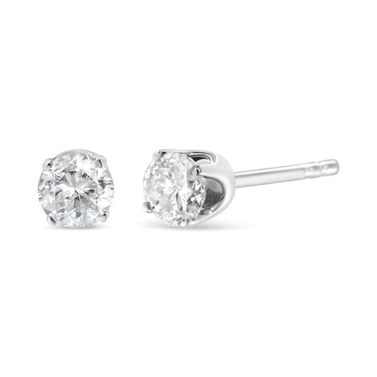 14K White Gold 1/4 Cttw Lab Grown Diamond 4-Prong Classic Solitaire Stud Earrings (G-H Color, VS2-SI1 Clarity) - Anti Spier 