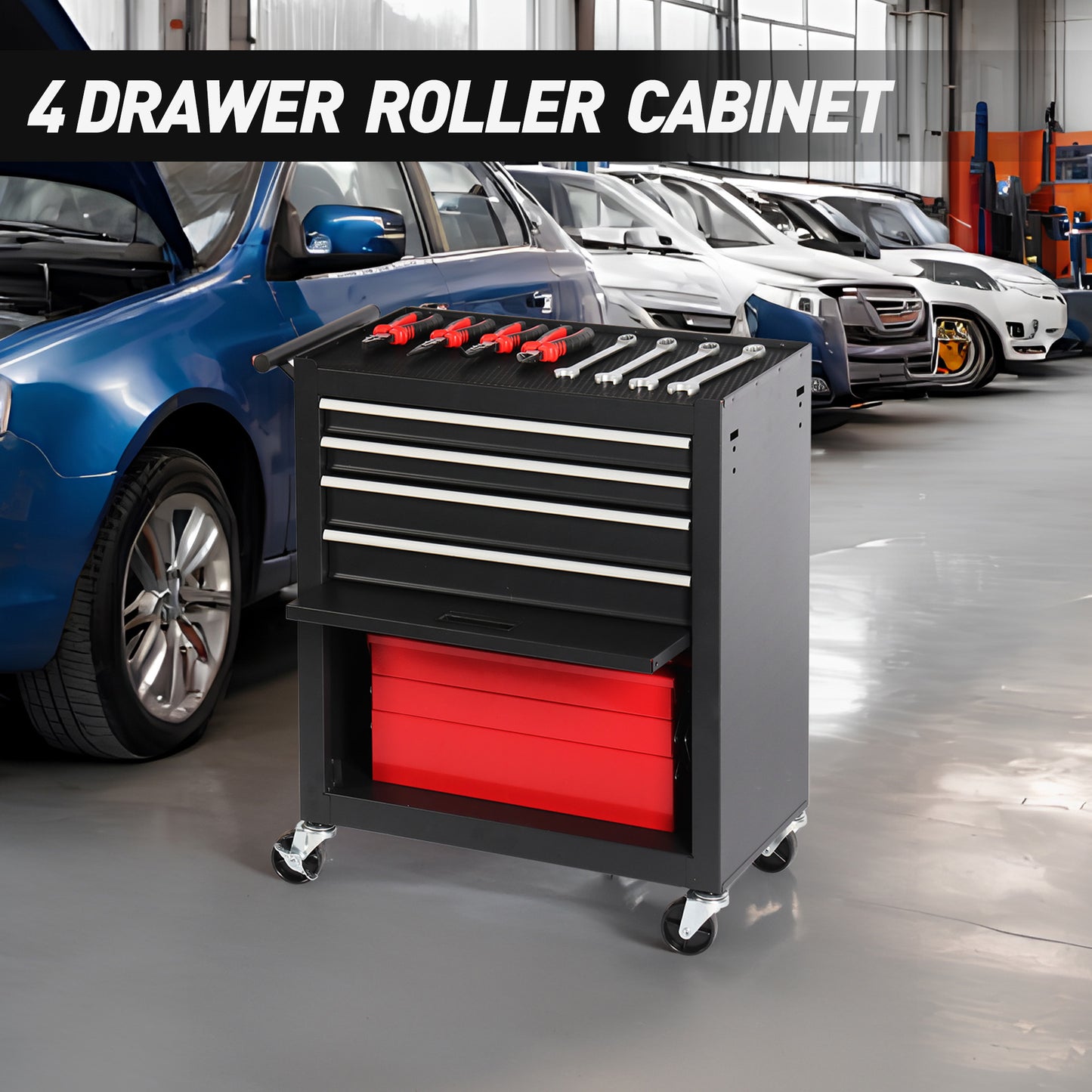 4-drawer Rolling Toolbox With 4-wheel Toolbox With Drawers