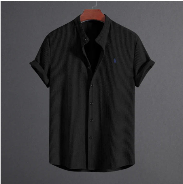 Men's summer new men men's short sleeve solid color men's shirt top
