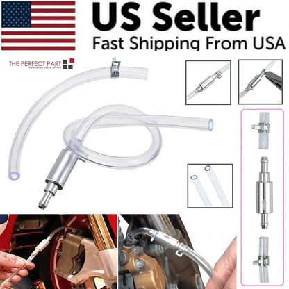 Car Motorcycle Clutch Brake Bleeder Hose One Way Valve Tube Bleeding Tool Set US