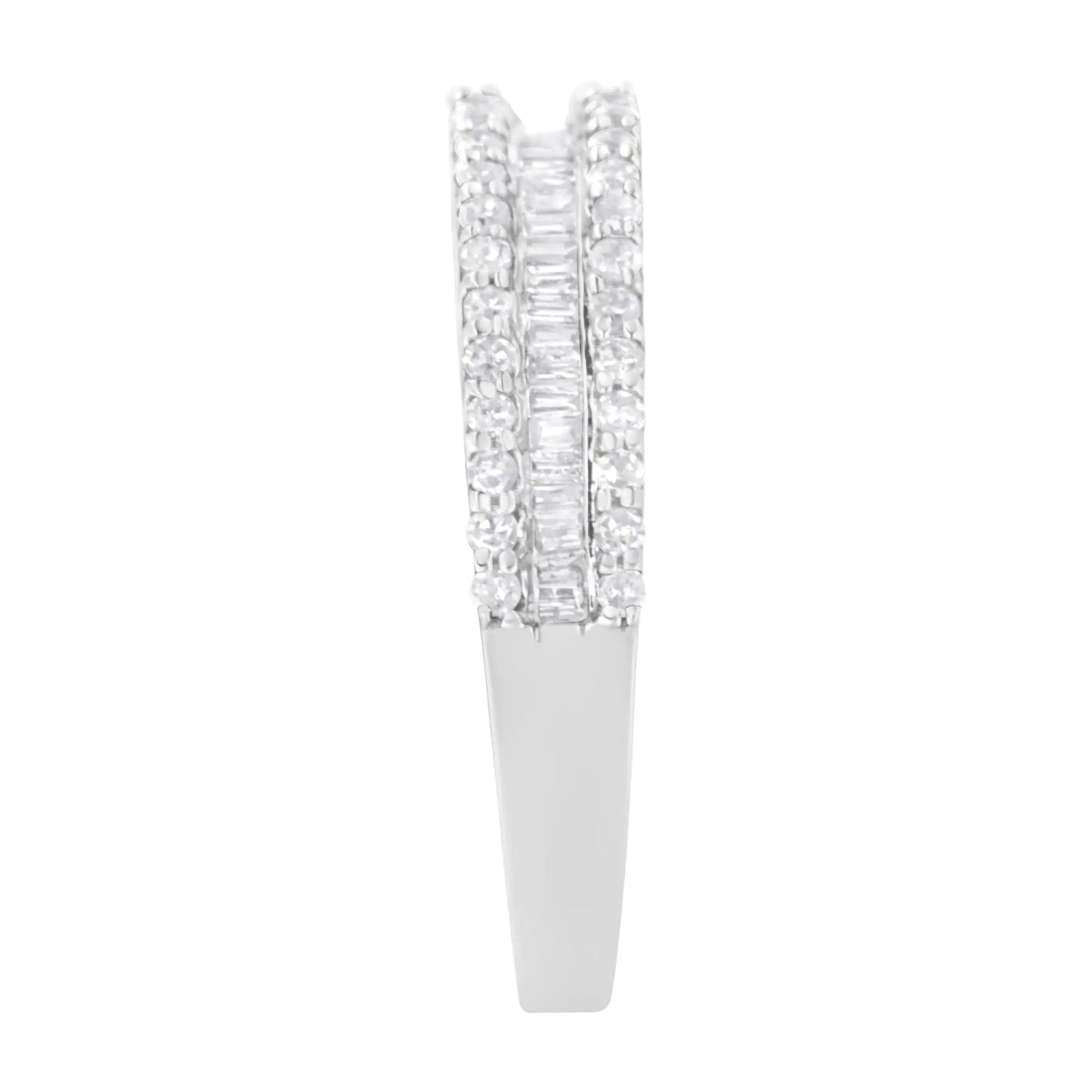 14KT White Gold 1/2 Cttw Diamond Modern Band Ring (H-I Color, SI2-I1 Clarity) - Anti Spier 