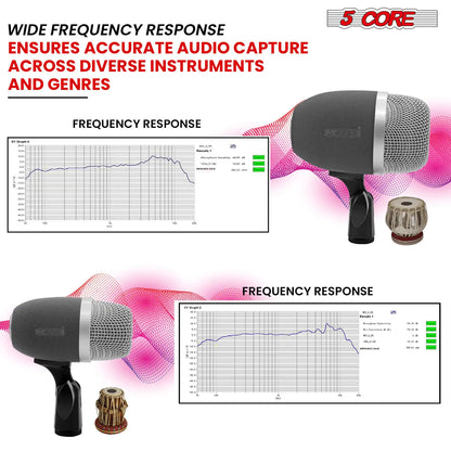 5Core Tabla Microphone Set Uni-Directional XLR Kick Snare Bayan Dayan Instrument Mic