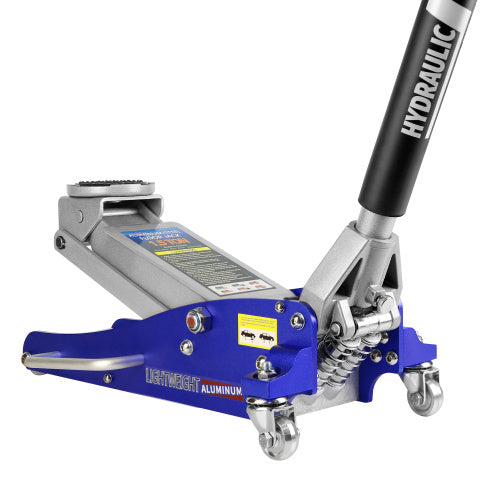 Hydraulic Low Profile Aluminium Steel Racing Floor Jack With Twin Piston Quick Lift Pump With 1.5 Ton Capacity