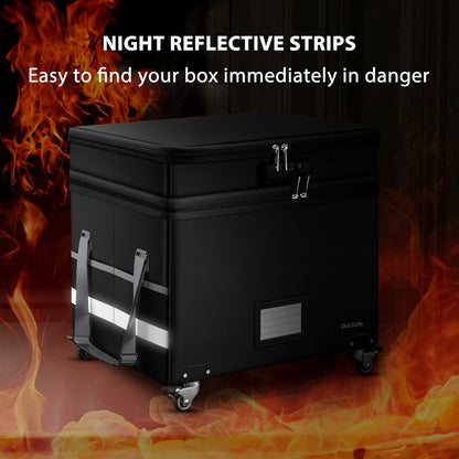 Fireproof File Box With Lock Wheels Rolling Portable by ShipItFurniture