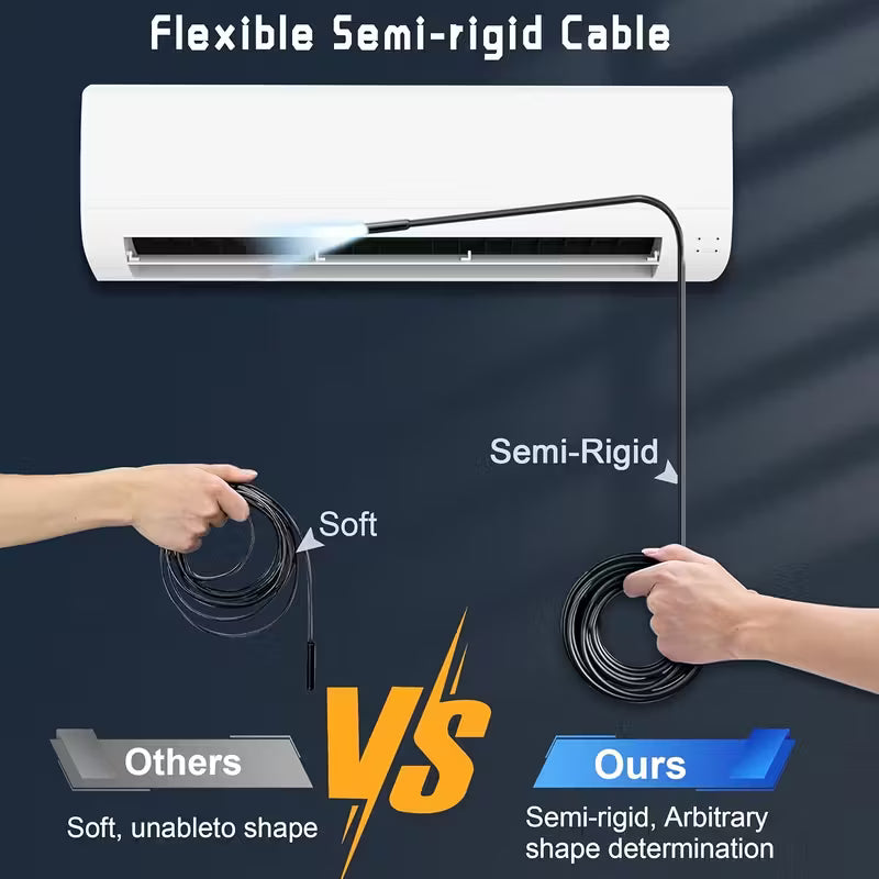 1pc 1080P HD Borescope Camera with Light, 4.3" IPS Screen, Sewer Inspection Tool,Semi-Rigid Cord, Rechargeable Lithium Battery, Ideal for Drain Pipe Inspection, Sewer Maintenance | High Definition Camera | Durable Plastic Body, Sewer Inspection Camera