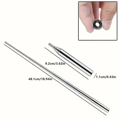 1pc Retractable Stainless Steel Fire Blowing Tube - Essential Camping & Hiking Gear for Outdoor Adventures - Portable, Durable, and Easy-to-Use Fire Starter for Travel, Backpacking, and Survival, Without Battery