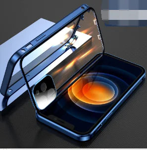 Double Sided Glass Snap Lock Case For iPhones