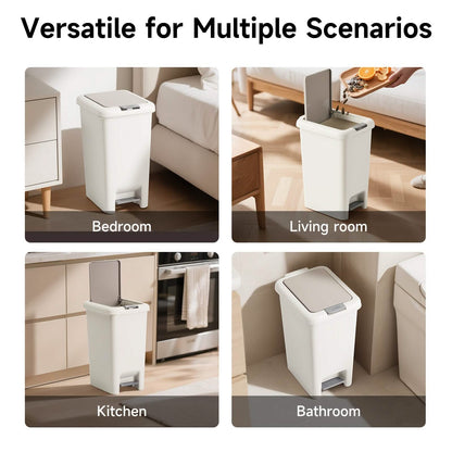 20L Oval Trash Can – Quiet Press-Top Lid with Foot Pedal by DailySale