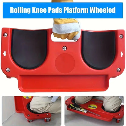 1pc Heavy-Duty Rolling Knee Pad Platform with Wheels - Cushioned Support for Carpenters, Flooring Contractors & Auto Repair Mechanics, Kneeling Aid