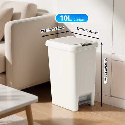 20L Oval Trash Can – Quiet Press-Top Lid with Foot Pedal by DailySale