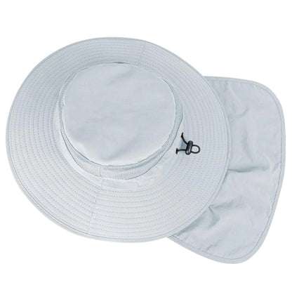 Sun Hats for Men Women Fishing Hat UPF 50+ Breathable Wide Brim Bucket Hats Summer UV Protection Safari Hat with Neck Flap Black/Light Grey 2