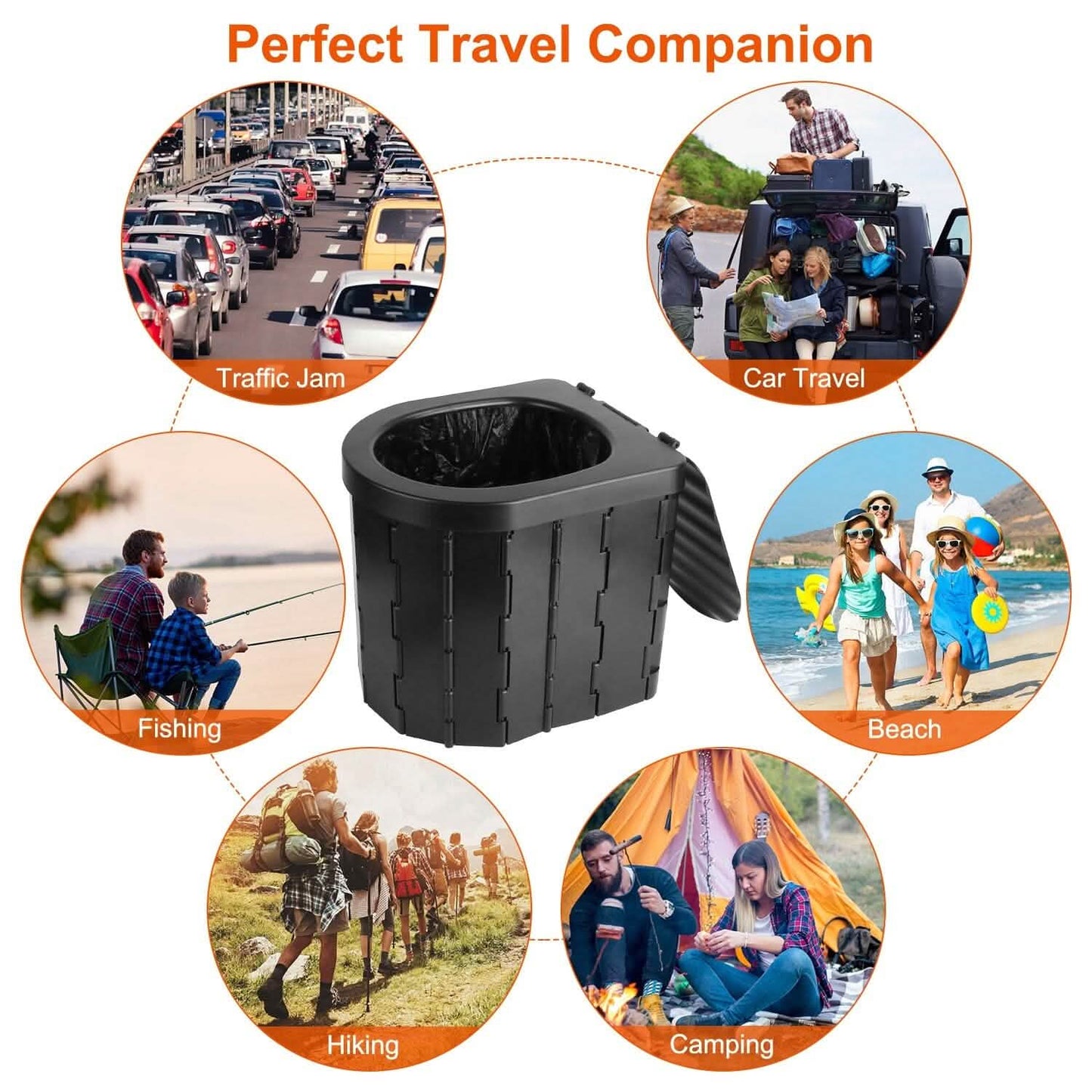 Foldable Emergency Toilet Portable Porta Potty by DailySale