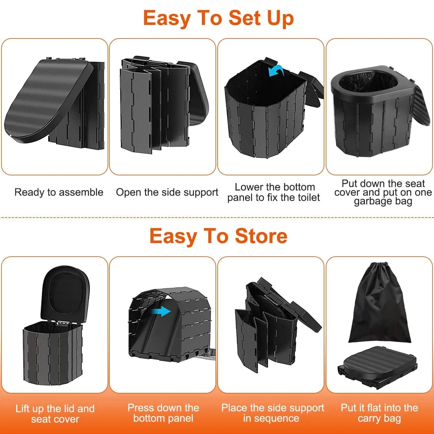 Foldable Emergency Toilet Portable Porta Potty by DailySale