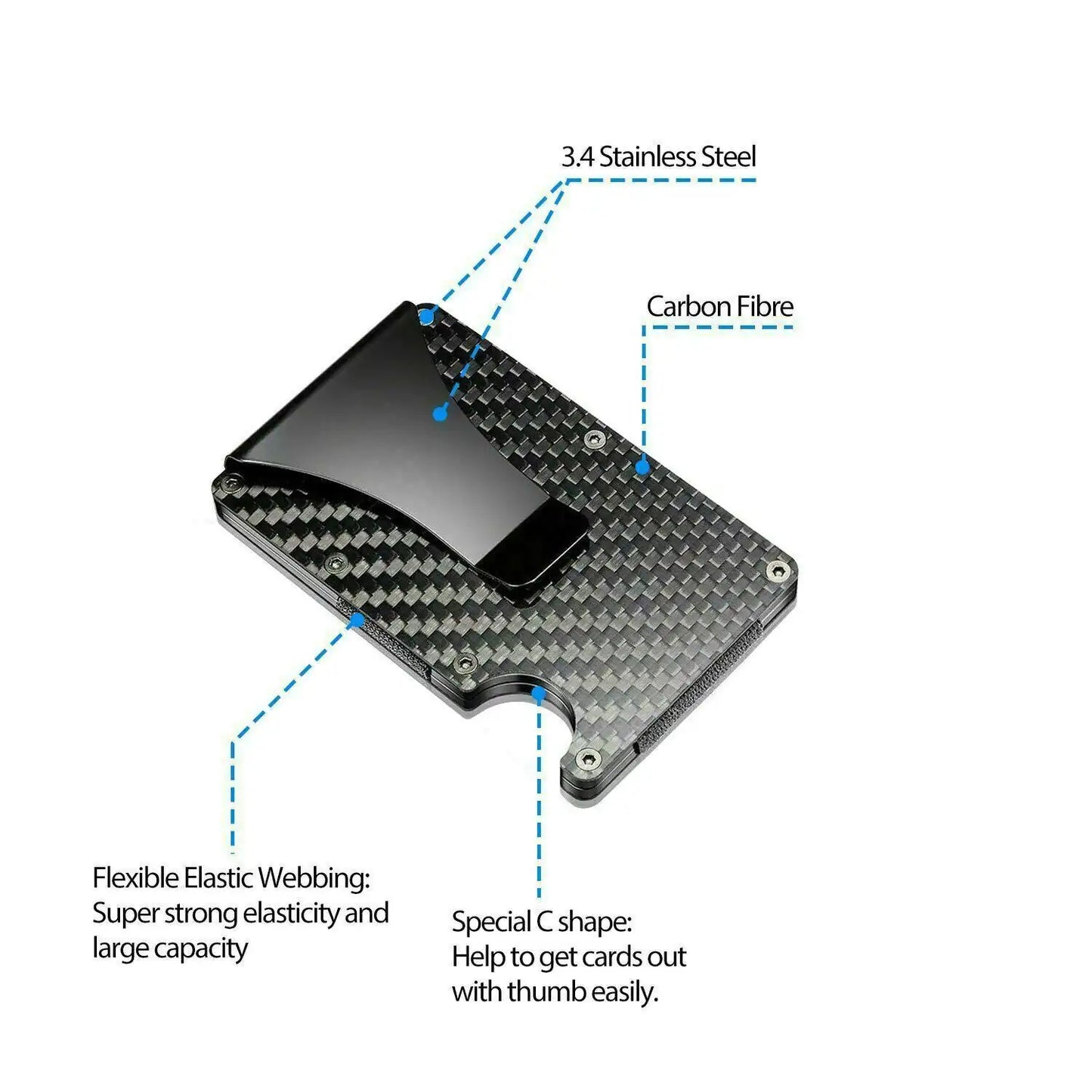 RFID Blocking Carbon Fiber WalletAnti Spier Anti SpierMen's RFID Blocking Carbon Fiber WalletProduct Description:
【RFID Blocking】This can prevent your credit card information from being read by a thief, scan devices, and ensure your private property informa