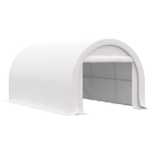 Outsunny 10' x 16' Carport, Heavy Duty Portable Garage Storage Tent with Large Zippered Door, Anti-UV PE Canopy Cover for Car, Truck, Boat, Motorcycle, Bike, Garden Tools, Outdoor Work by Dropsure