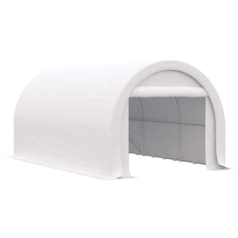 Outsunny 10' x 16' Carport, Heavy Duty Portable Garage Storage Tent with Large Zippered Door, Anti-UV PE Canopy Cover for Car, Truck, Boat, Motorcycle, Bike, Garden Tools, Outdoor Work by Dropsure
